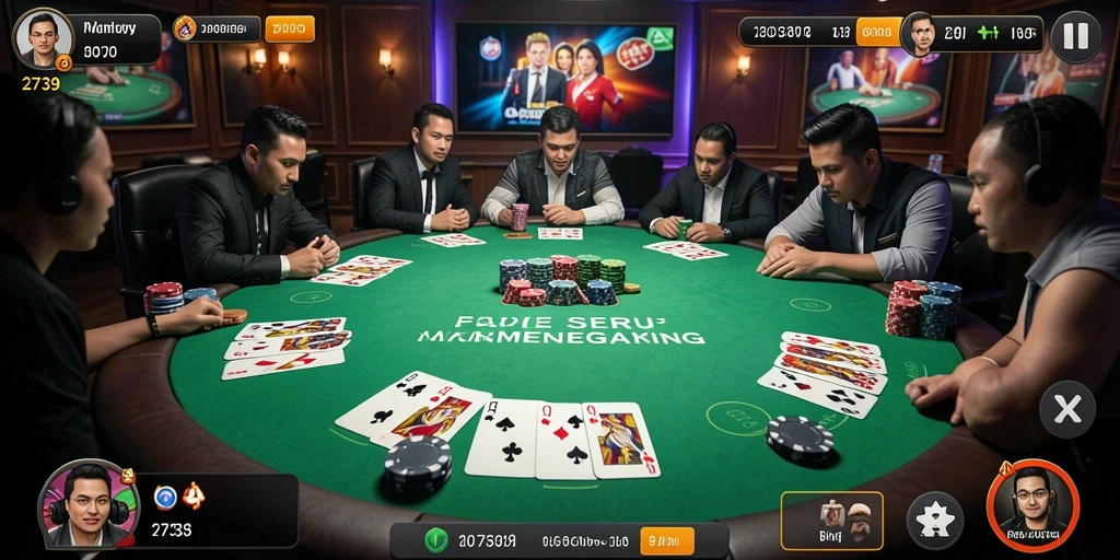 Screenshot 2739 menampilkan gameplay Poker yang mendebarkan.