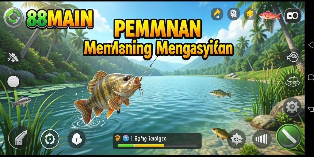 Tampilan gameplay 88MAIN dengan suasana memancing yang menakjubkan.