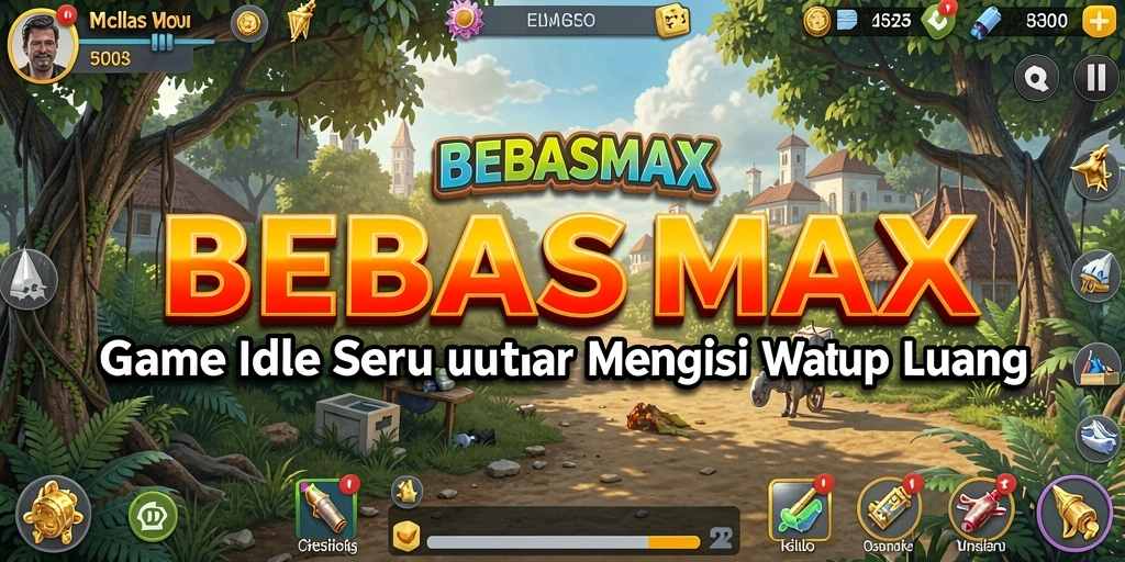 Screenshot gameplay BEBASMAX yang menunjukkan proses pengembangan karakter Idle.