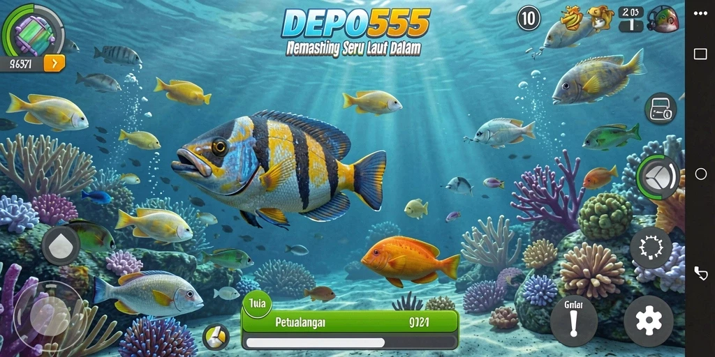 Gameplay DEPO555 yang seru dengan berbagai jenis ikan yang menunggu untuk ditangkap.