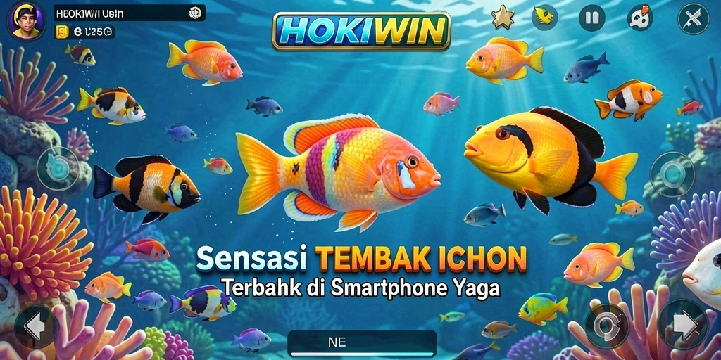 Screenshot gameplay HOKIWIN menampilkan aksi menembak ikan yang seru.