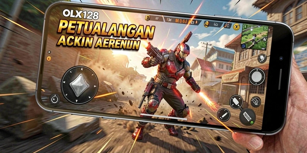 Tangkapan layar utama OLX128 menunjukkan aksi seru dalam permainan.