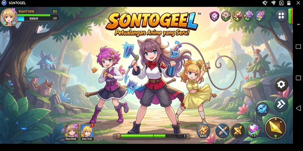 Screenshot gameplay SONTOGEL menampilkan aksi seru dalam dunia anime.